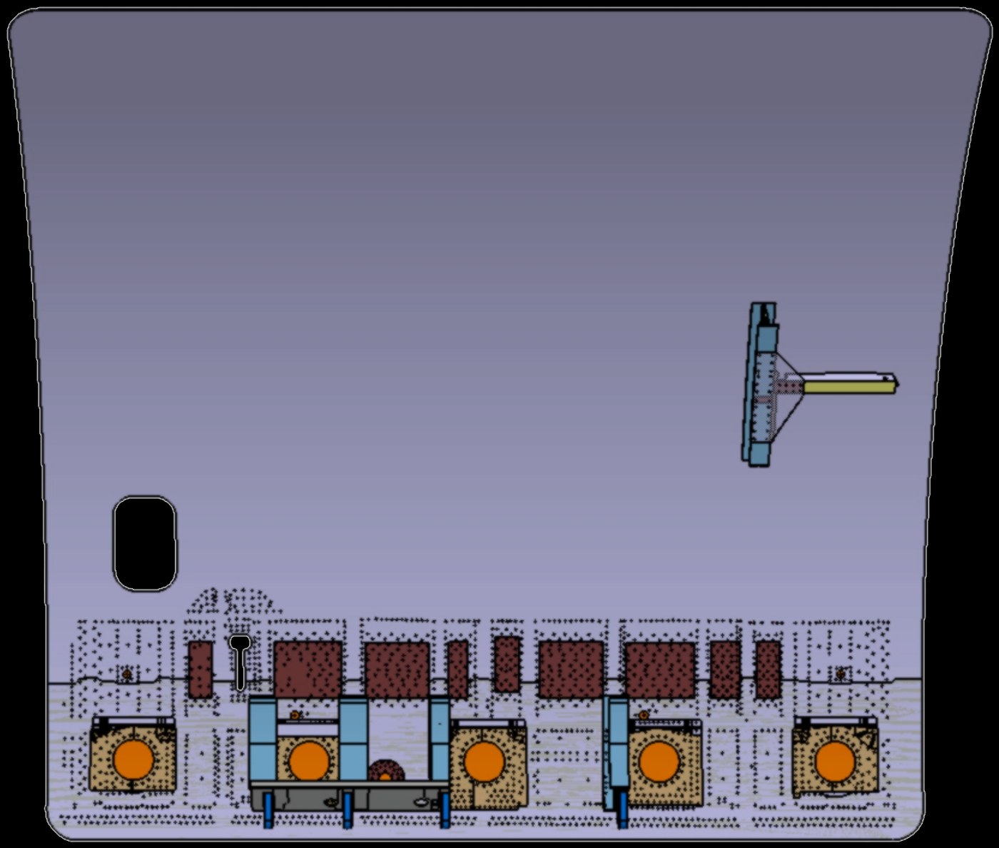Galley monument CAD model — floor layout view